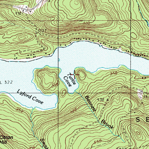Topographic Map of Turtle Cove, ME