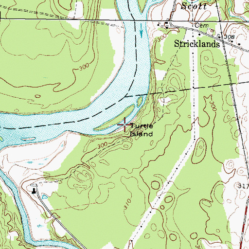 Topographic Map of Turtle Island, ME