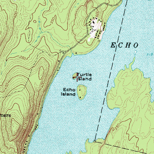 Topographic Map of Turtle Island, ME