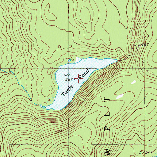 Topographic Map of Turtle Pond, ME