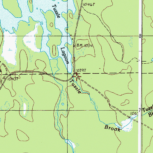 Topographic Map of Tussle Brook, ME