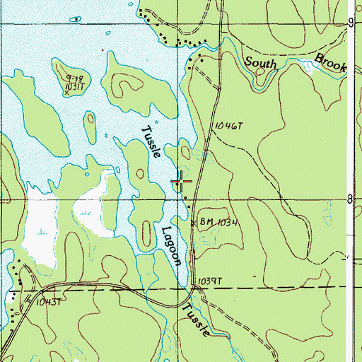 Topographic Map of Tussle Lagoon, ME