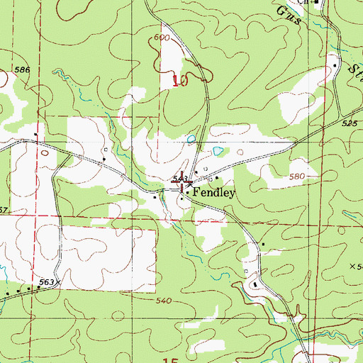 Topographic Map of Fendley, AR