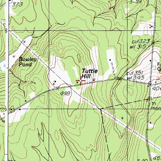 Topographic Map of Tuttle Hill, ME