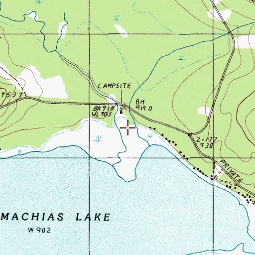 Topographic Map of Twentymile Brook, ME