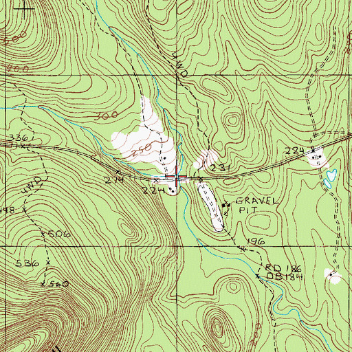 Topographic Map of Twin Bridges, ME