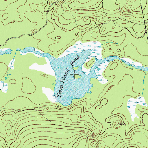 Topographic Map of Twin Island Pond, ME