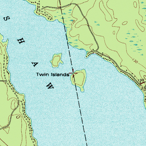 Topographic Map of Twin Islands, ME