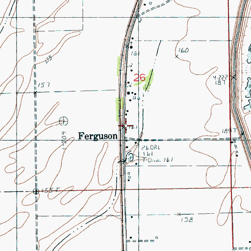 Topographic Map of Ferguson, AR