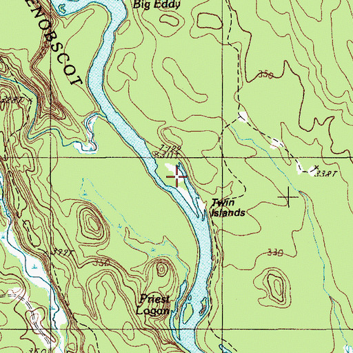 Topographic Map of Twin Islands, ME