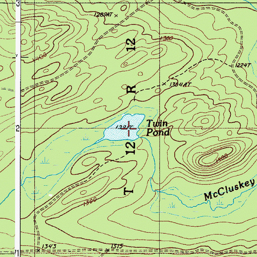 Topographic Map of Twin Pond, ME