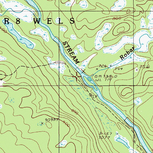 Topographic Map of Twin Pond Brook, ME