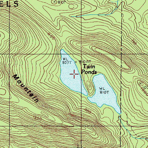 Topographic Map of Twin Ponds, ME
