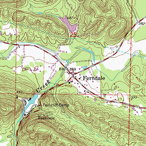 Topographic Map of Ferndale, AR