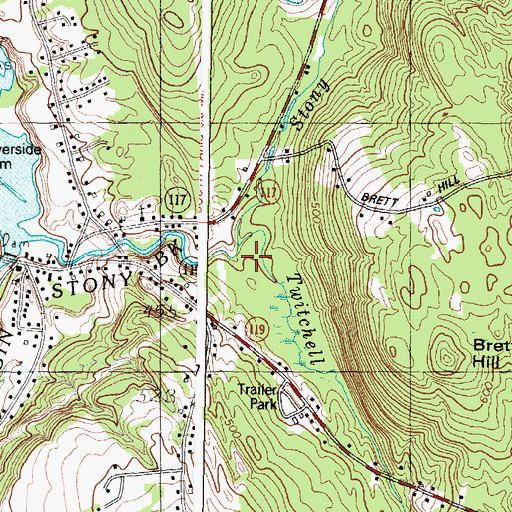 Topographic Map of Twitchell Brook, ME
