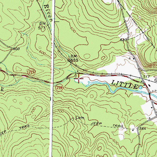Topographic Map of Twitchell Brook, ME
