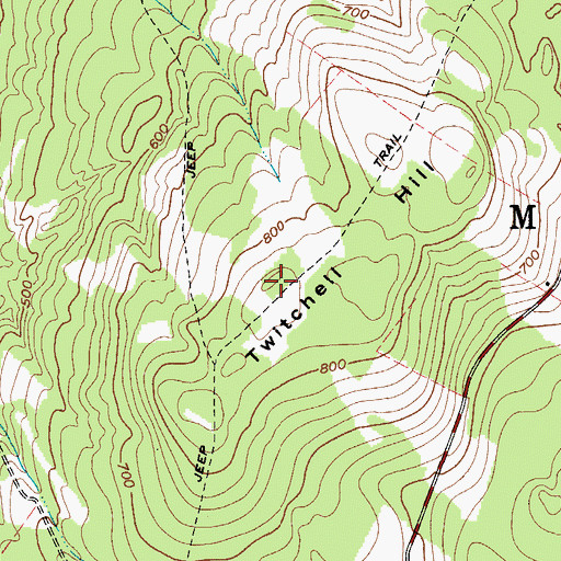 Topographic Map of Twitchell Hill, ME