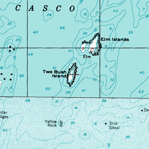 Topographic Map of Two Bush Island, ME