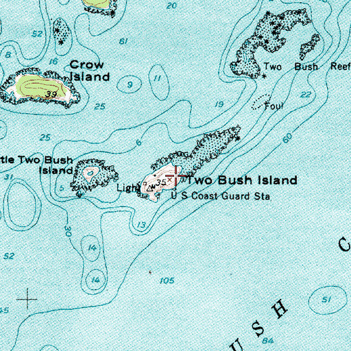 Topographic Map of Two Bush Island, ME
