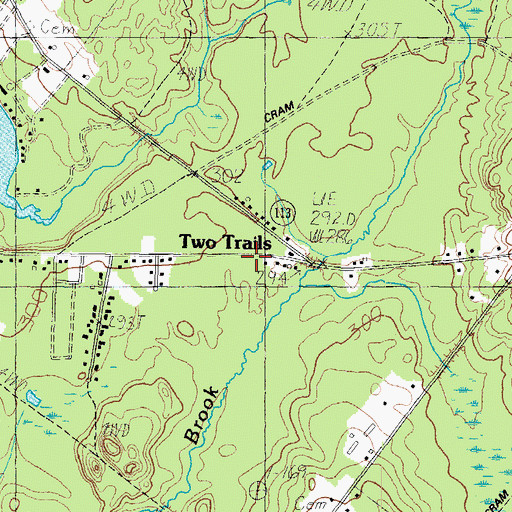 Topographic Map of Two Trails, ME