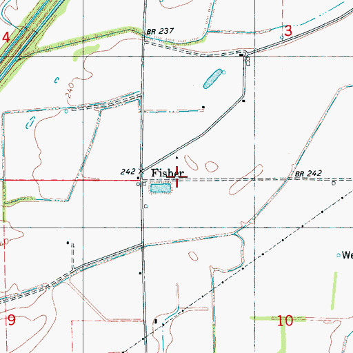 Topographic Map of Fisher, AR