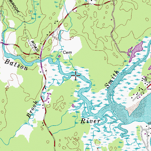 Topographic Map of Tyler Brook, ME