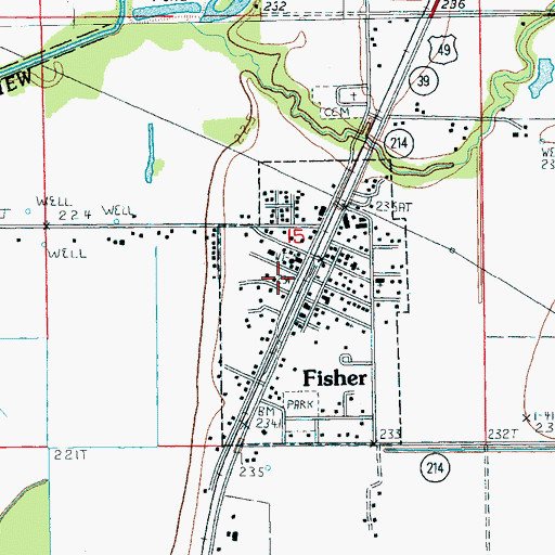 Topographic Map of Fisher, AR