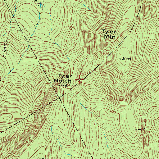 Topographic Map of Tyler Notch, ME