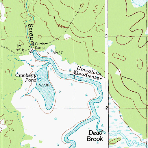 Topographic Map of Umcolcus Deadwater, ME