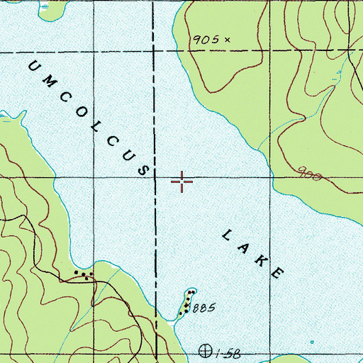 Topographic Map of Umcolcus Lake, ME