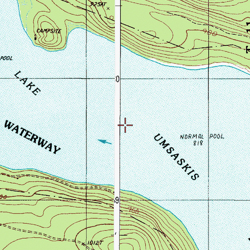 Topographic Map of Umsaskis Lake, ME