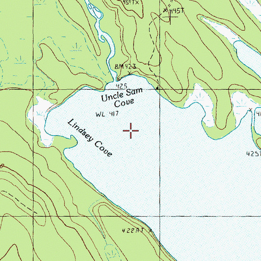 Topographic Map of Uncle Sam Cove, ME