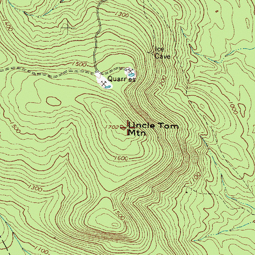 Topographic Map of Uncle Tom Mountain, ME