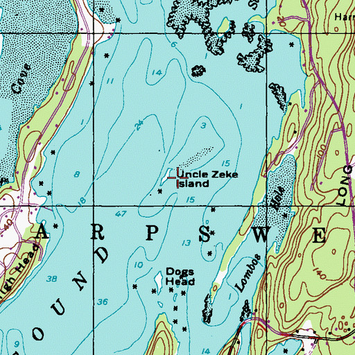 Topographic Map of Uncle Zeke Island, ME