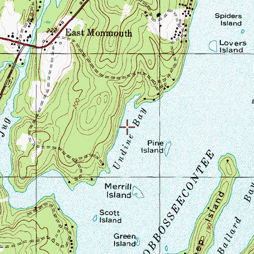 Topographic Map of Undine Bay, ME