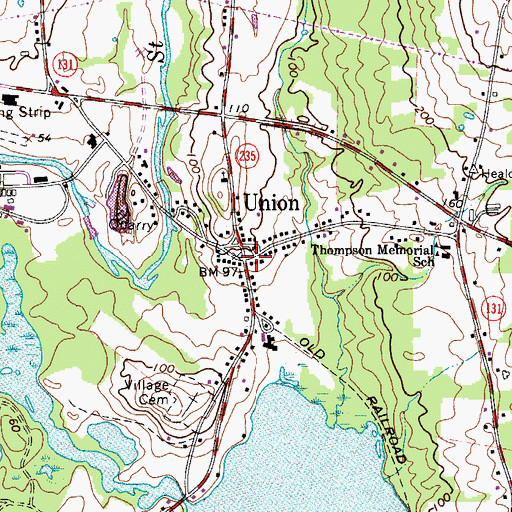 Topographic Map of Union, ME