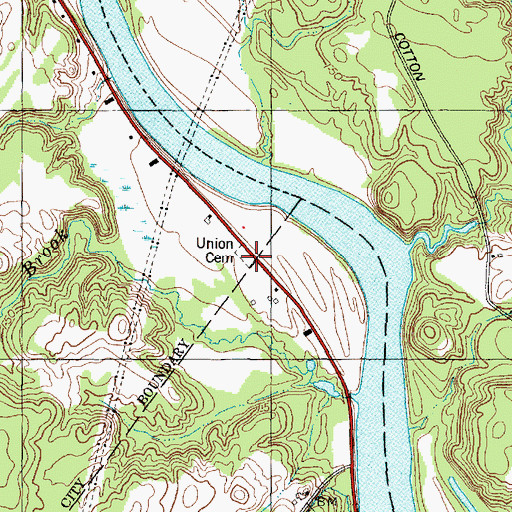 Topographic Map of Union Cemetery, ME