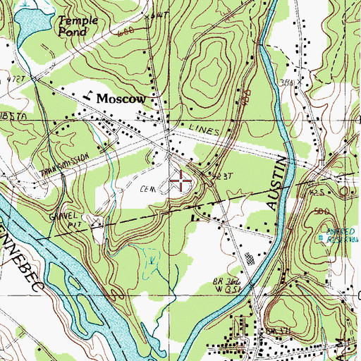 Topographic Map of Union Cemetery, ME
