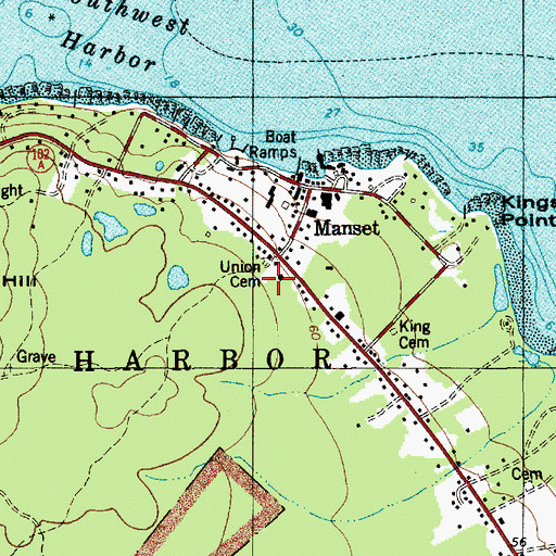 Topographic Map of Union Cemetery, ME