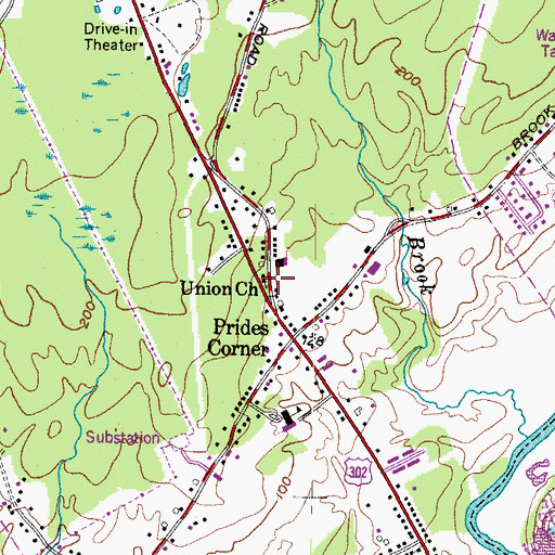 Topographic Map of Union Church, ME