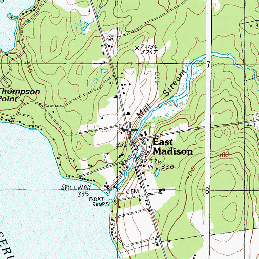 Topographic Map of Union Church, ME