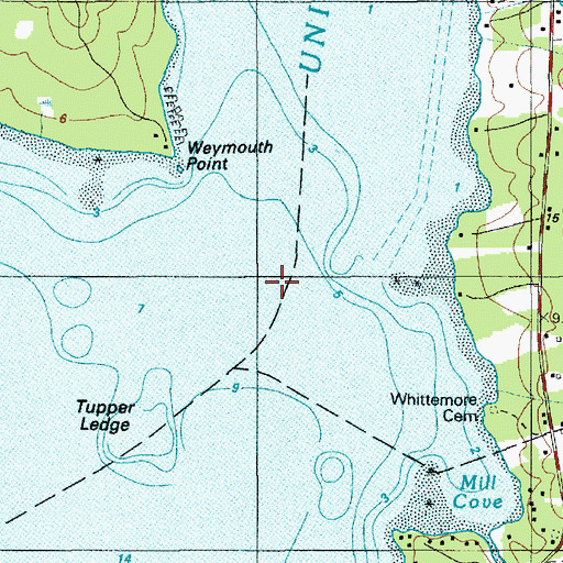 Topographic Map of Union River, ME