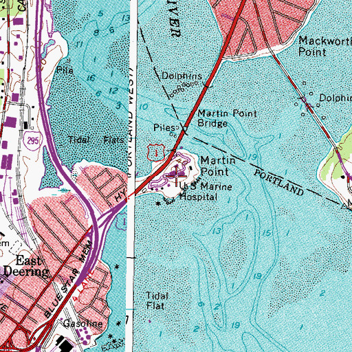 Topographic Map of United States Marine Hospital, ME