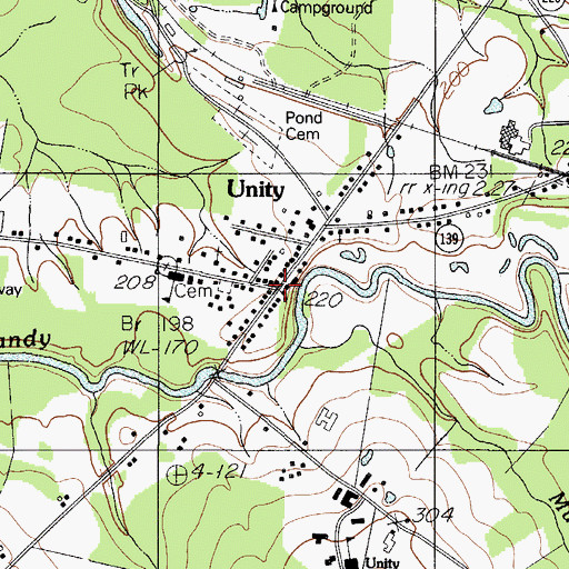 Topographic Map of Unity, ME