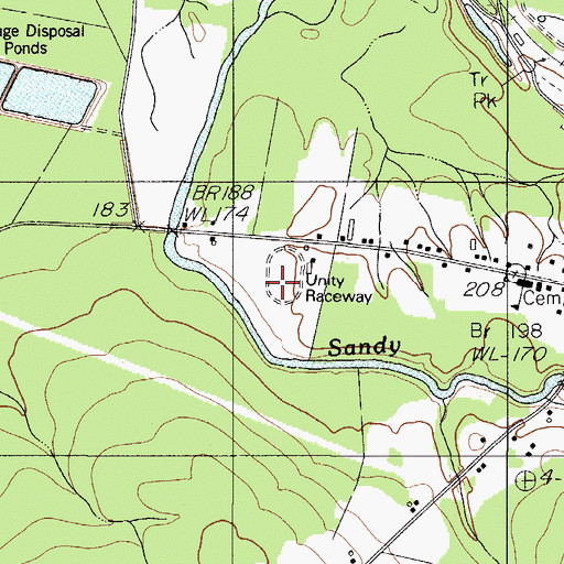 Topographic Map of Unity Raceway, ME