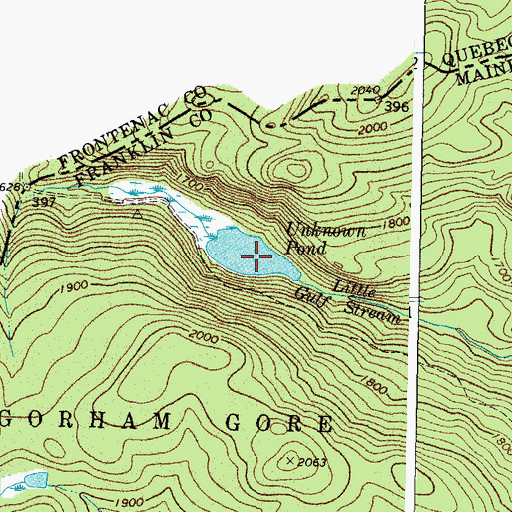 Topographic Map of Unknown Pond, ME