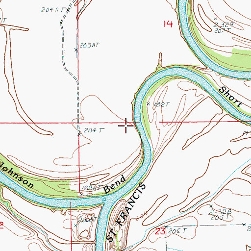 Topographic Map of Flag Lake Crossing, AR