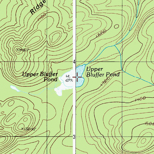 Topographic Map of Upper Bluffer Pond, ME