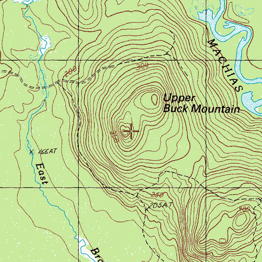 Topographic Map of Upper Buck Mountain, ME