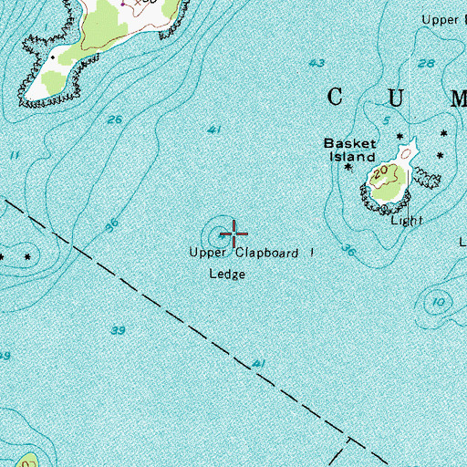 Topographic Map of Upper Clapboard Island Ledge, ME